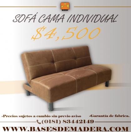 Sofá cama individual chocolate en Monterrey