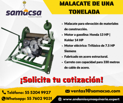Malacate de 1 tonelada