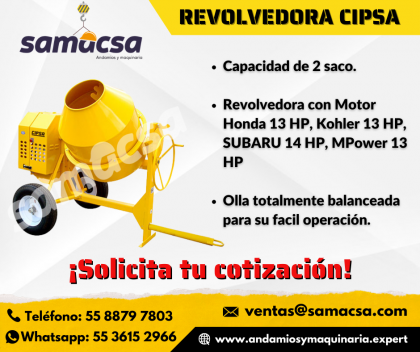 Revolvedora de 2 sacos olla de acero