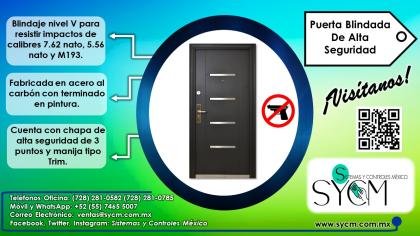 PUERTA BLINDADA NIVEL V PARA SEGURIDAD