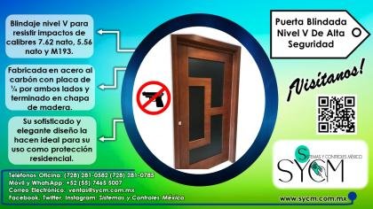 PUERTA BLINDADA DE SEGURIDAD TIPO MADERA