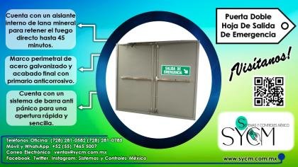 PUERTA DOBLE HOJA DE SALIDA DE EMERGENCIA