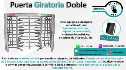 PUERTA GIRATORIA CON SISTEMA BIOMÉTRICO