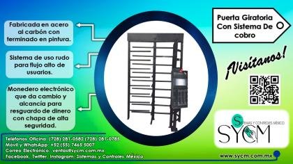 PUERTA GIRATORIA CON SISTEMA DE COBRO