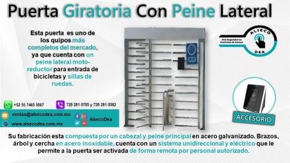 PUERTA GIRATORIA CON PEINE
