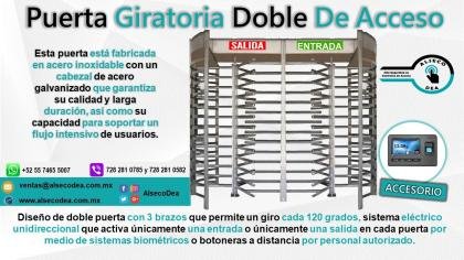 PUERTA GIRATORIA DE DOS ACCESOS