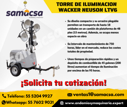 Torre de Iluminación Wacker alcance de 7m