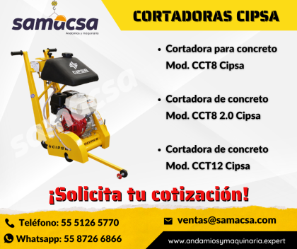 Cortadora de piso CIPSA motores a Gasolina y Diesel.