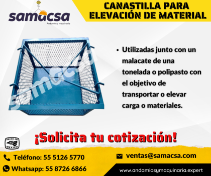 Canastilla para elevación de materiales