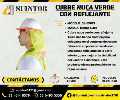 Cubre Nuca Verde con Reflejante