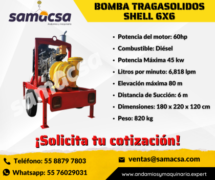 Bomba Traga solidos marca Shell modelo tipo 6x6