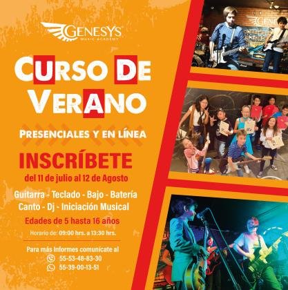 Curso de verano musical presencial para niños y adolescentes. Satélite. Naucalpan.