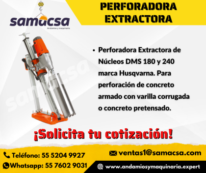 Nucleadora en dms 240, perforadora de concreto.