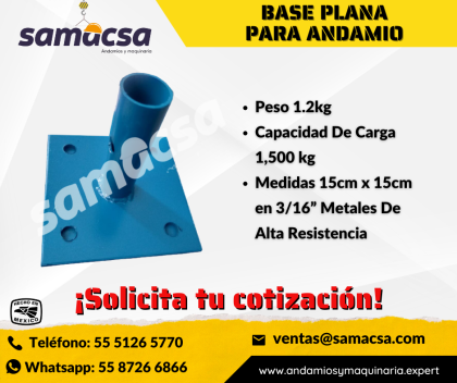 Base Plana Para Andamio con una base de 15cm X 15cm