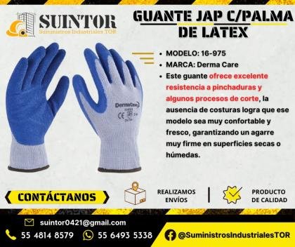 Guante jap c/palma de latex exelente resistencia