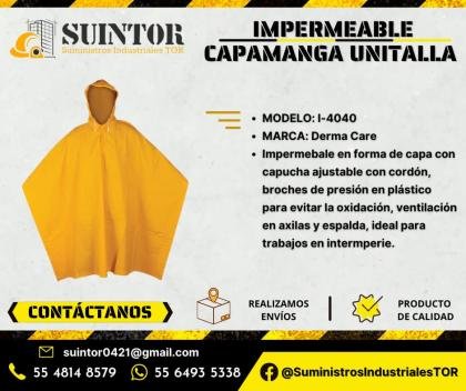 Impermeable capamanga ajustable con un cordón
