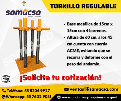 Tornillo regulador (para andamio). Nivelador.