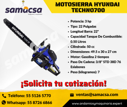 Motosierra Hyundai 700 con un  tacómetro digital 