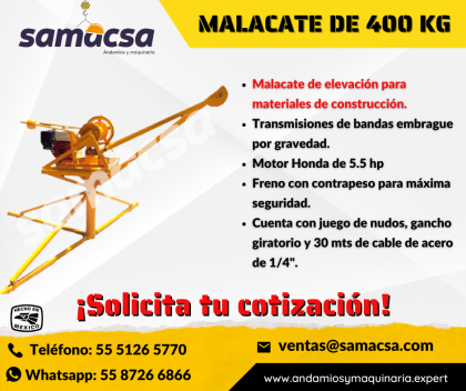Venta de equipo para elevación de Malacate integral