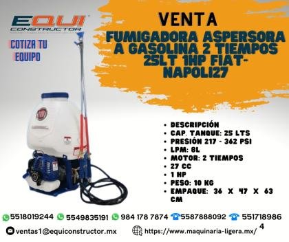 Venta de Fumigadora Aspersora a Gasolina 2 Tiempos 25LT 1HP FIAT-NAPOLI27.