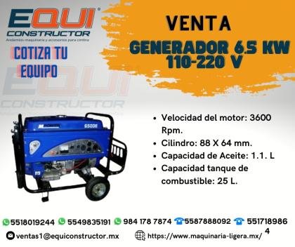 Venta de Generador 6.5 KW 110-220 V MPOWER.