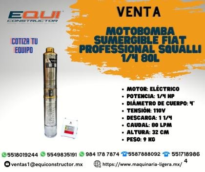 Venta de Motobomba Sumergible Fiat Professional Squalli 1/4 80L.