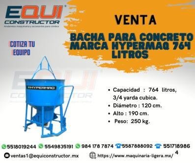 BACHA PARA CONCRETO MARCA HYPERMAQ 764 LITROS/ JALISCO