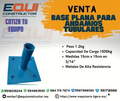 BASE PLANA PARA ANDAMIOS TUBULARES