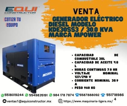 GENERADOR ELECTRICO DIESEL MODELO KDE30SS3
