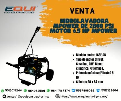 Hidrolavadora MPower de 2800 psi motor 6.5 HP