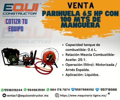 PARIHUELA 6.5 HP CON 100 MTS DE MANGUERA/MICHOACAN