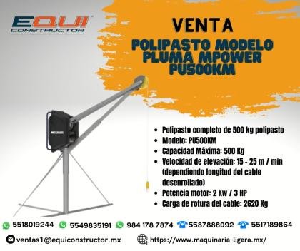 POLIPASTO MODELO PLUMA MPOWER PU500KM/ ACAPULCO,GUERRERO.