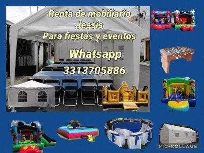 RENTA DE TOLDOS, BRINCOLINES, SILLAS MESAS, TORO MECANICO , FUTBOLITOS, MANTELES, CUBREMANTELES