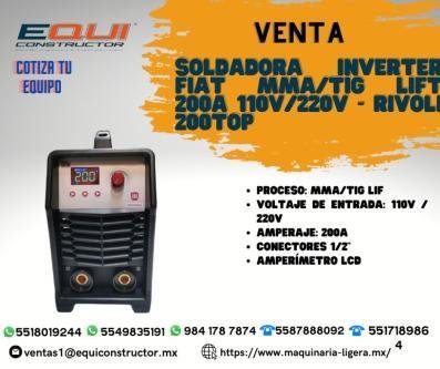 SOLDADORA INVERTER FIAT MMA/TIG LIFT 200A 110V/220 V RIVOL 200