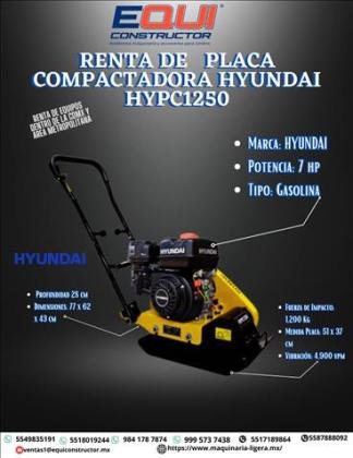 PLACA COMPACTADORA HYUNDAI CON MOTOR