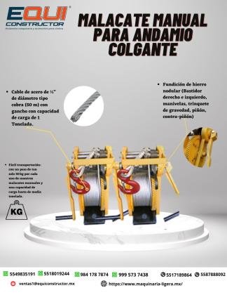 -MALACATE MANUAL PARA ANDAMIO COLGANTE/QUERETARO