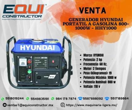 GENERADOR HYUNDAI PORTATIL A GASOLINA 800-1000W-HHY1000/ JALISCO,ACATIC
