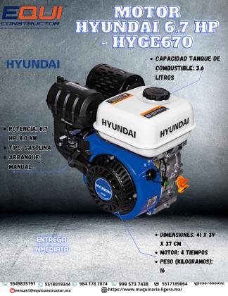 MOTOR HYUNDAI 6.7HP/HYGE670/CHIAPAS.
