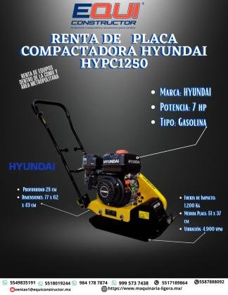 PLACA COMPACTADORA HYUNDAI CON MOTOR HYUNDAI 7HP/SINALOA.