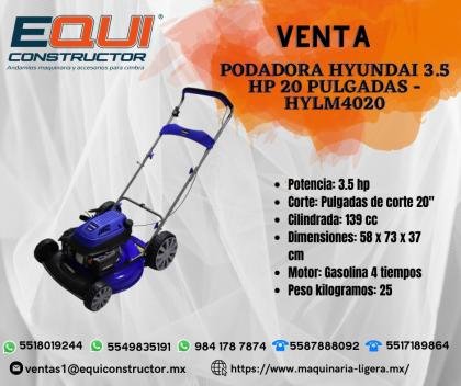 PODADORA HYUNDAI 3.5 HP 20 PULGADAS-HYLM 4020/JALISCO,AMECA.