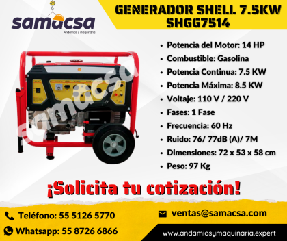venta de Generador de la marca Shell modelo 7.5kw