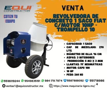 Venta Revolvedora de concreto 1 Saco