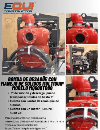 BOMBA DE DESAGUE CON MANEJO DE SOLIDOS MULTIQUIP/SINALOA