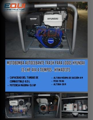 MOTOBOMBA AUTOEBANTE TRASH PARA LODOS HYUNDAI