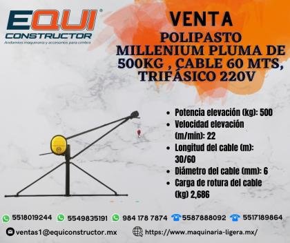 POLIPASTO MINOR MILLENIUM PLUMA 500,CABLE DE 6MTS