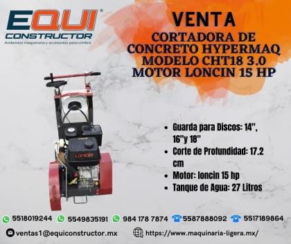 Venta de cortadora de concreto loncin 15 hp en San Luis Potosí