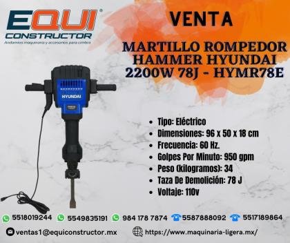Venta de Martillo Rompedor Hammer Hyundai 2200W 78J-HYMR78E.