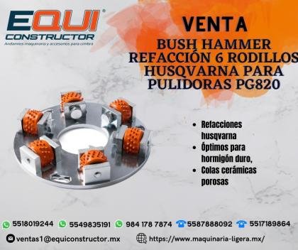 Venta de Bush Hammer Refacción 6 Rodillos Husqvarna para Pulidoras PG820.