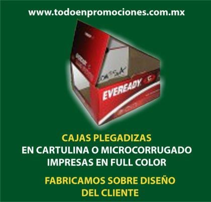 CAJAS PLEGADIZAS PUBLICITARIAS DE CARTULINA CAPLE Y SULFATADA