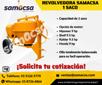Revolvedora de 3 aspas Samacsa 1 saco